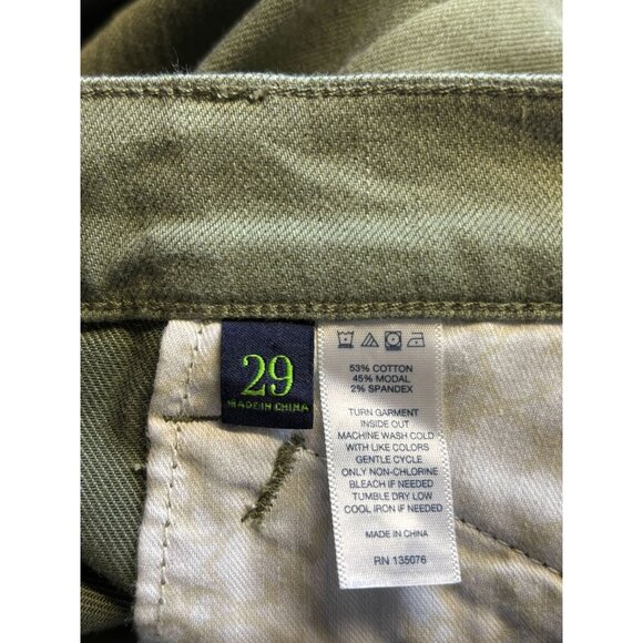 C Wonder Womens Green Denim Legging Jeans Mid Rise Stretch Side Zip Size 29 - Picture 9 of 9